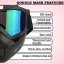 Goggle Mask Anti Scratch UV Protective Face & Eyewear Windproof Dirt Shield with Soft Foam Padded Detachable - Image 4
